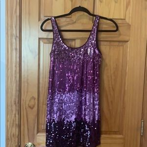 Purple Ombré Sequined Dress